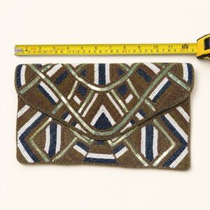 LA Chic Designs Beaded Clutch Crossbody Bag Navy Multicolor